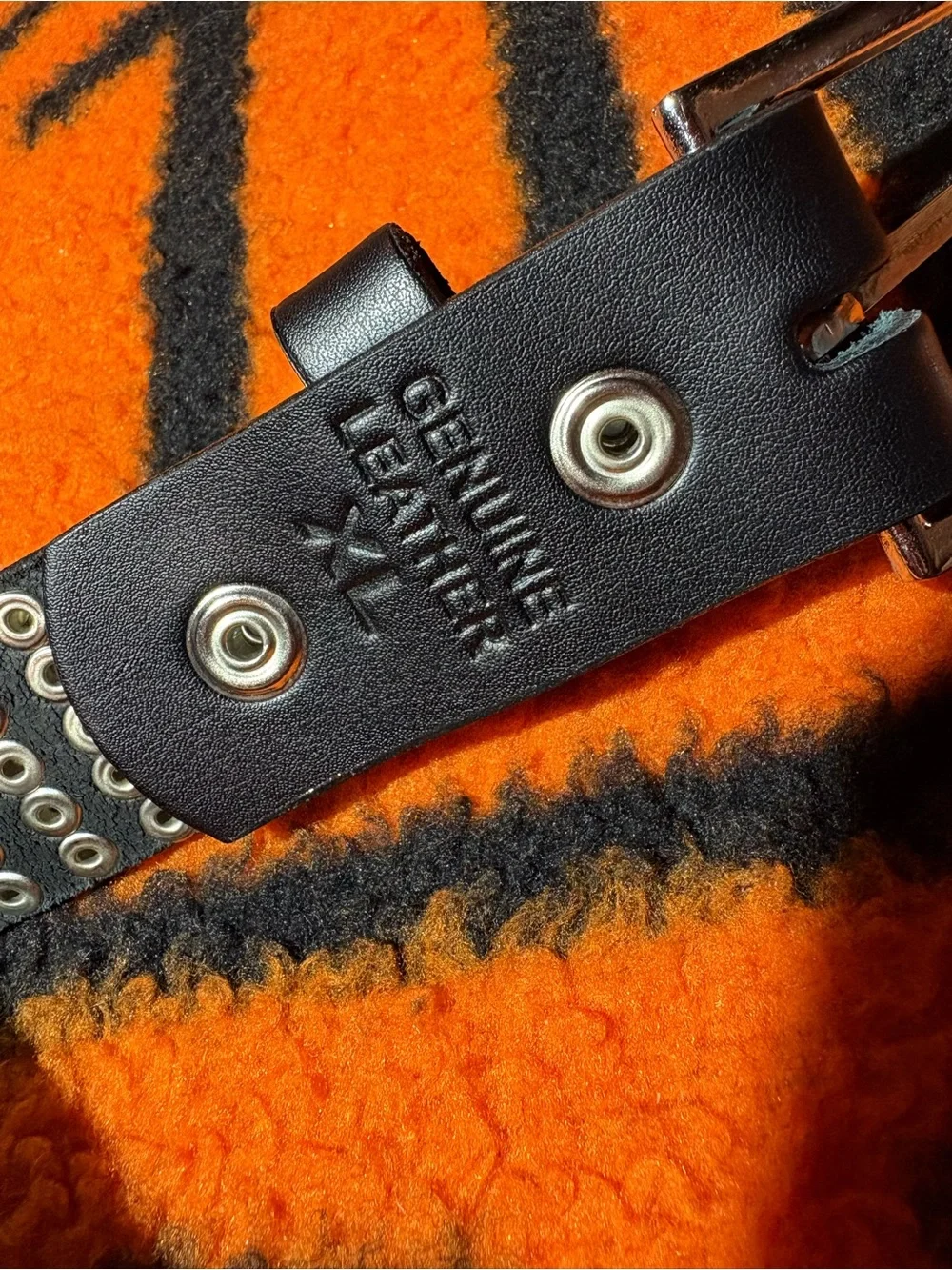 Gothic Cross & Studded Genuine Leather Belt